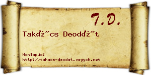 Takács Deodát névjegykártya